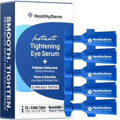 HealthyDerm Instant Under Eye Lift Serum: Reduces Eye Bags, Wrinkles, Puffy Eyes, Dark Circles & Crow’s Feet in Minutes - Advanced Firming Polysaccharide Formula for Mature Skin - 20 Resealable Tubes