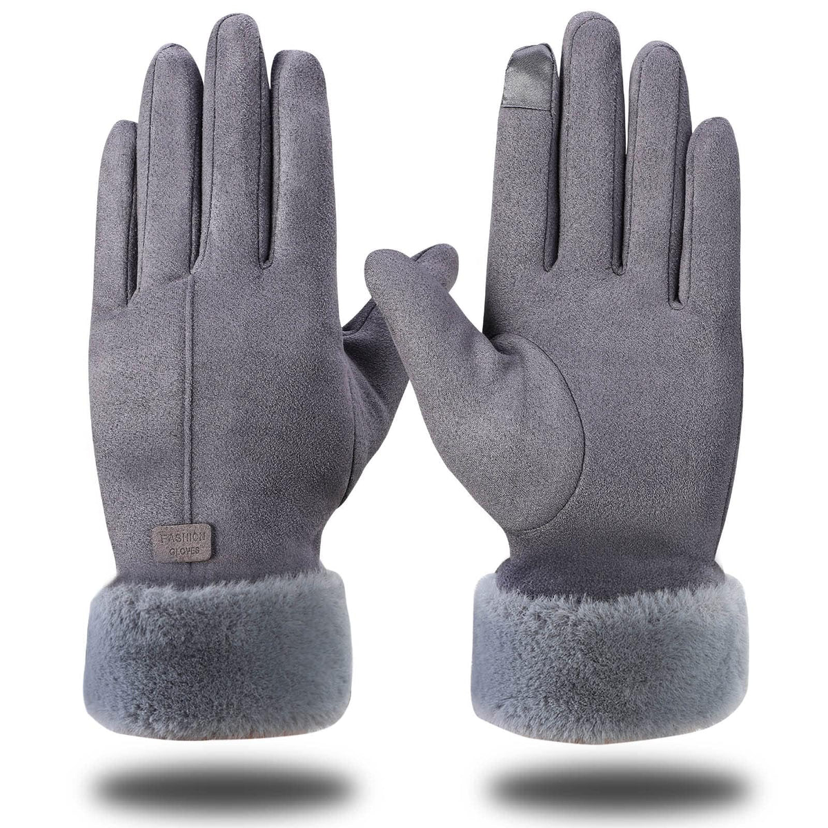 Winter Gloves for Women, Warm Touchscreen Glove Windproof Elastic Texting Gloves, Soft Lining Gloves for Ladies Sports Driving- Grey