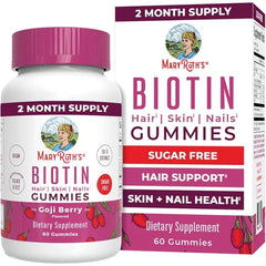 MARYRUTH'S Biotin Gummies, Hair Growth, Vegan, Sugar Free, Non-GMO, 60 Ct | Sugar Free, Vegan, Non-GMO, 2,500 mcg Biotin, Hair Skin and Nails