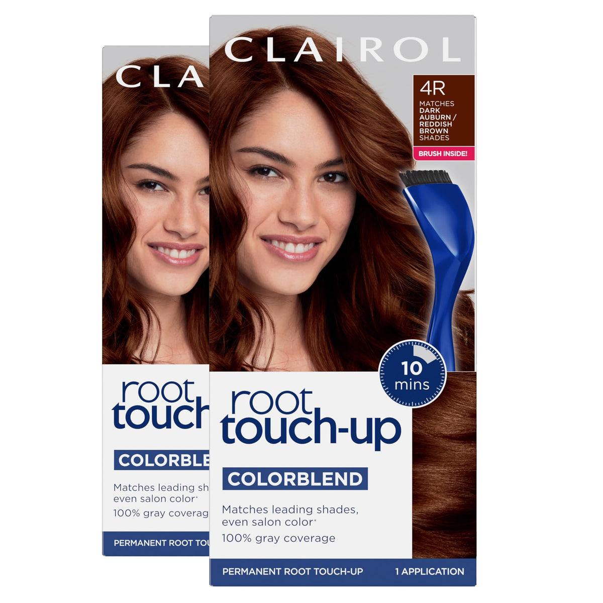 Clairol Nice 'n Easy Root Touch-Up 4R Kit (Pack of 2), Matches Dark Auburn/Reddish Brown Hair Color Shades, Superior Grey Coverage