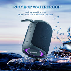 YEAHBOX Portable Bluetooth Speaker with Stereo Wireless Speaker, IPX7 Waterproof, Bluetooth 5.3 with 4-in 1 BT/Aux/TF-Card/U Disk Input, Wireless Speaker for Outdoor/Home/Party/Electronic Gadgets