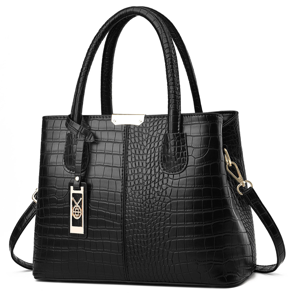 COCIFER Purses and Handbags for Women Shoulder Tote Bags Top Handle Satchel (XMB883) - Black