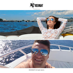 ROCKNIGHT Polarized Aviator Sunglasses for Men Women Metal Flat Top Sunglasses lightweight Driving UV400 Outdoor 58mm