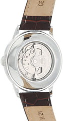 Orient 'Bambino Open Heart' Japanese Automatic Stainless Steel and Leather Dress Watch