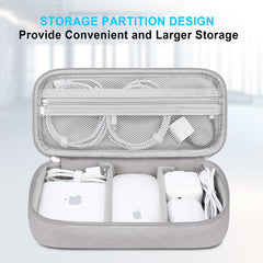 Lacdo Electronic Organizer Travel Cable Organizer Bag Pouch Tech Electronic Accessories Carry Case Portable Double Layers Charger Case for Cable, Cords, Charger, Earphone, Power Bank, Gray