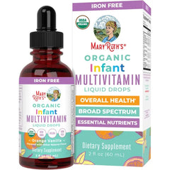 MARYRUTH'S USDA Organic Multivitamin Drops for Infants, Vegan, Non-GMO, 2oz | USDA Organic, Immune Support & Overall Wellness, Vegan, Non-GMO, Gluten Free, 2 Fl Oz