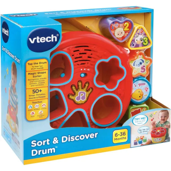 VTech Sort and Discover Drum, Yellow