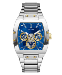 GUESS Men's Trend Casual Tonneau Diamond 43mm Watch – Black Dial Stainless Steel Case & Bracelet