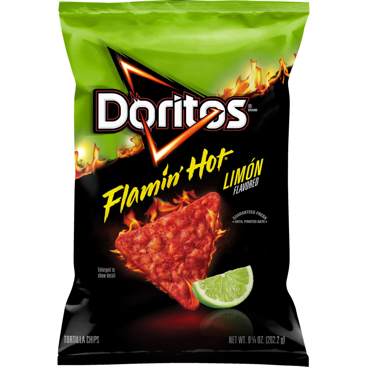 Doritos Tortilla Chips Flamin Hot Limon, Cheddar Cheese - 9.25 Ounce