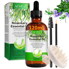 ALIVER Rosemary Oil for Hair Growth (120 ml) With Silicone Scalp Massager, Organic Essential Oil, 100% Pure Natural, Nourishes The Scalp, Stimulates Hair Growth