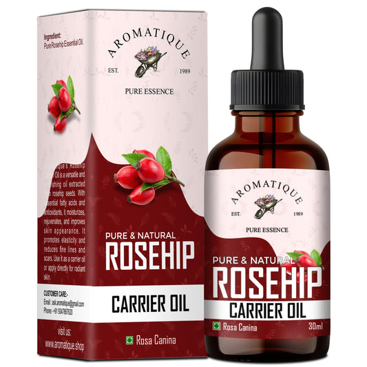 Aromatique Rosehip Seed Oil 100% Pure & Natural Cold Pressed,Therapeutic Grade Oil From 30Ml Red