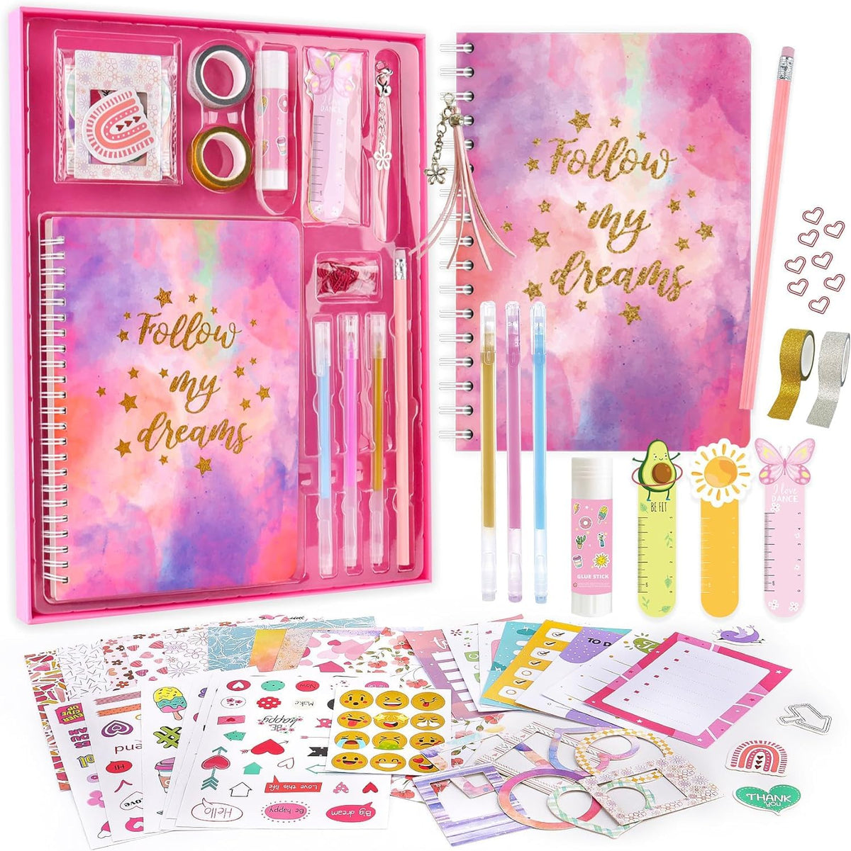 DIY Journal Kit for Girls，Scrapbooking Supplies Kit， DIY Journal Set for Girls, Scrapbook & Diary Supplies Set, Journaling Art Crafts Kit, Toys/Birthday Gifts for Girls for 6-13 Year Old Girl