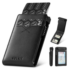 VULKIT Slim Credit Card Holder RFID Blocking Pop Up Card Wallet Minimalist Slim Wallet with Back ID Window Holds 8 Cards
