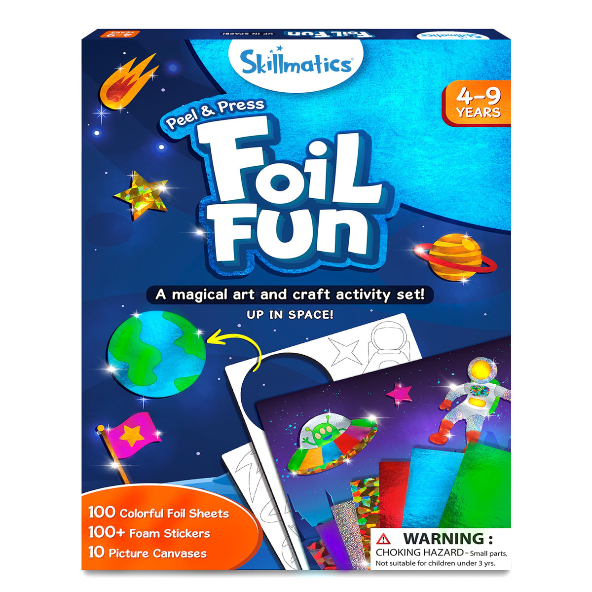 Skillmatics Foil Fun - Space, No Mess Art for Kids, Craft Kits & Supplies, DIY Creative Activity, Travel Toys, Gifts for Boys & Girls Ages 4, 5, 6, 7, 8, 9