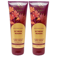 Bath & Body Works Sunrise Woods 2 Pack Ultra Shea Body Cream 8 Oz. (Sunrise Woods)