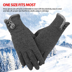 KASTWAVE Women Winter Gloves Warm Touch Screen Gloves Windproof Gloves for Women Girls Winter Using Fleece Lined Thick Warm Gloves Gifts - Gray