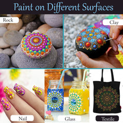 CEREM Mandala Dotting Tools Kit - 51 Pcs Art Craft Supplies Dot Painting Set with Acrylic Paints and Storage Bag for Rock Painting Nail Art Drawing Drafting