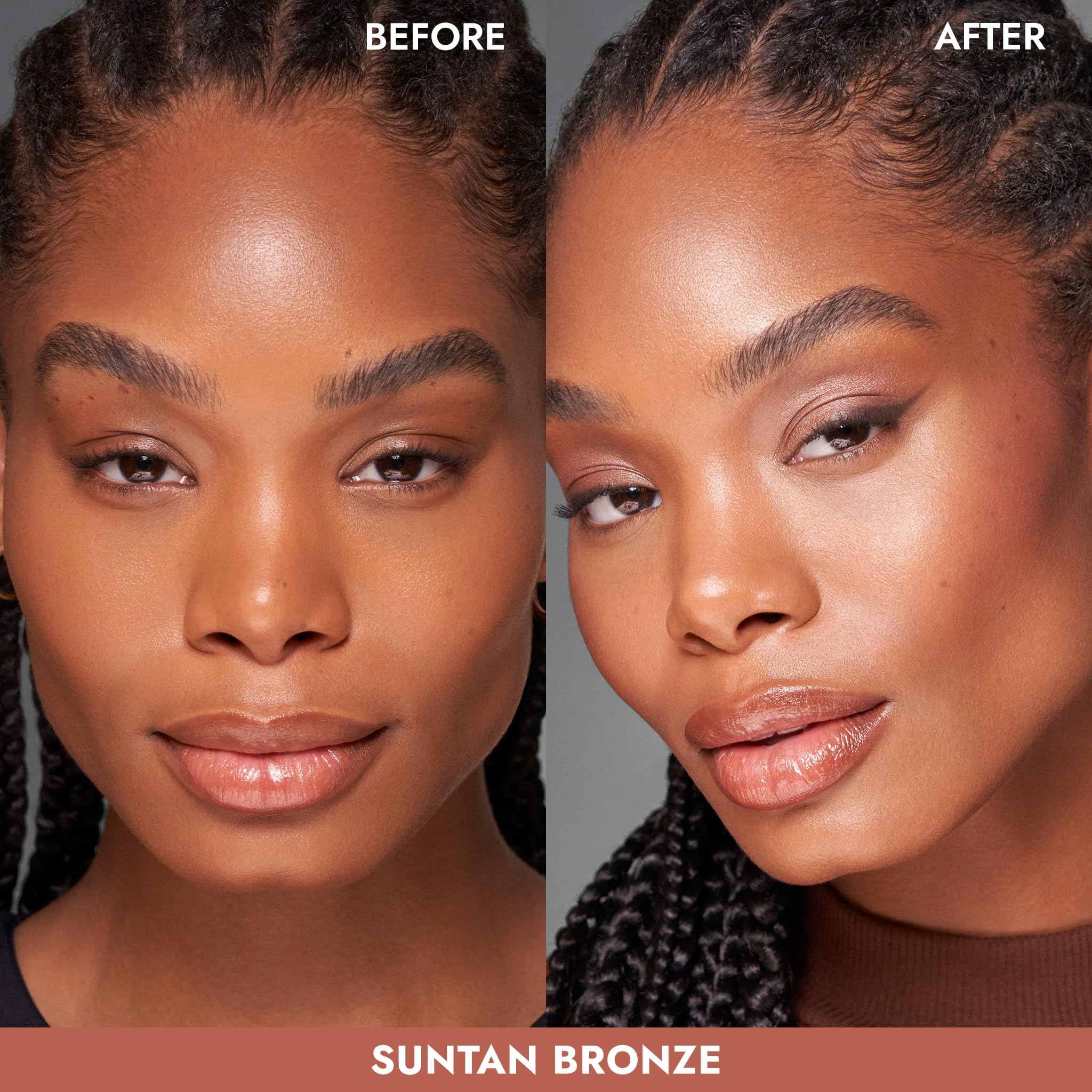 COVER FX Monochromatic Powder Bronzer Duo - Suntan Bronze - Soft Matte + Luminous Shimmer Finish - Create Custom, High Impact Bronze Glow