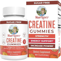 MARYRUTH'S Creatine Gummies | Creatine Monohydrate Gummies | 3g Creatine Per Serving | Creatine for Women & Men | Tangerine Citrus Flavor | Exercise | Workout | Sugar Free | Vegan | 90 Count