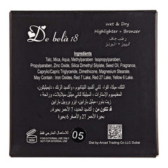 De Bela 18 Wet & Dry Highlighter and Bronzer - 1.36 oz, 05