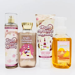 Bath & Body Works Bright Christmas Morning 4-Piece Gift Set | Includes: Fine Fragrance Mist, Shower Gel, Ultimate Hydration Body Cream and Orange Sunrise Hand Soap