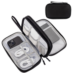ProCase Electronics Travel Tech Pouch, Portable Cable Organizer Bag, Electronics Accessories and Supplies for Charger, Power Bank, Wire -Black