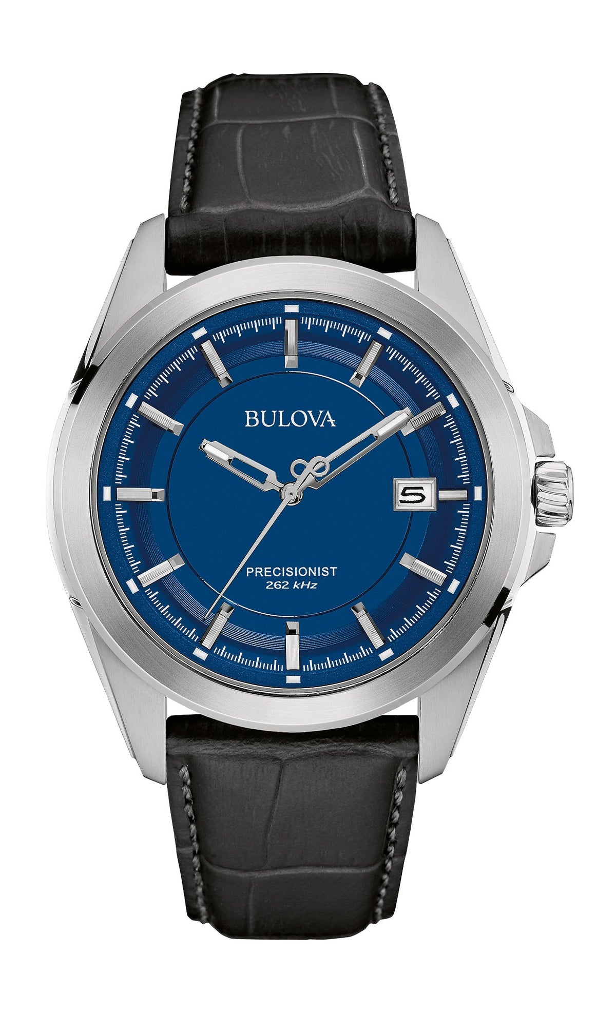 Bulova Men's Quartz Stainless Steel and Black Leather Dress Watch (Model: 96B257), One Size - Black