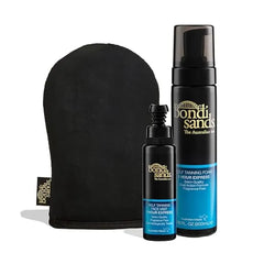 Bondi Sands 1 Hr Express Face + Body Bundle | Includes Sunless Foam + Face Mist and Reusable Application Mitt for a Flawless Finish