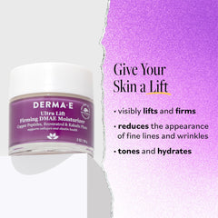 DERMA E Firming Ultra Lift DMAE Moisturizer - Alpha Lipoic Acid Face Moisturizer - Natural Skin Firming Cream – Vitamin C and Vitamin E Cream – Vegan Facial Skin Care, 2oz