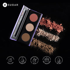 SUGAR Cosmetices 3 in 1 Kit | Includes Face Palette - 01 Subtle Summit -12.5 gm, Base Of Glory Pore Minimizing Primer - 30 ml | KOH Intense Kajal - 01 Black Out - 0.25 gm