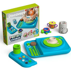 Discovery Pottery Studio Motorized Clay Art Station  Complete Set with Pottery Wheel, 3 Molds, Tools, Paints, & Air Dry Clay for Kids Arts and Crafts Toy for Boys Girls Art Supplies Activity Kit