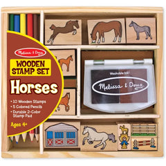 Melissa & Doug Wooden Stamp Set Bundle – Vehicles, Horse Stable, Friendship, Disney Princess & Stamp Activity Kit
