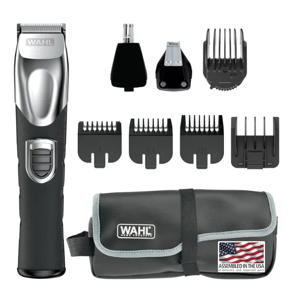 Wahl USA Rechargeable Lithium Ion All in One Beard Trimmer for Men with Detail and Ear & Nose Hair Trimmer Attachment (Model 9854-600B)
