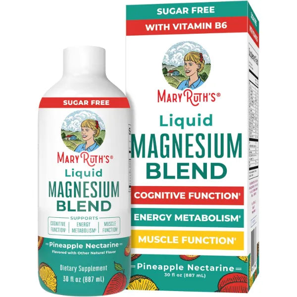 MARYRUTH'S Liquid Magnesium, Glycerophosphate + Bisglycinate, 30oz, Ages 4+ | Magnesium Complex With Magnesium Glycerophosphate + Magnesium Bisglycinate + Taurate + Malate, Ages 4+, Cognitive Function