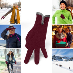 KASTWAVE Women Winter Gloves Warm Touch Screen Gloves Windproof Gloves for Women Girls Winter Using Fleece Lined Thick Warm Gloves Gifts - Red