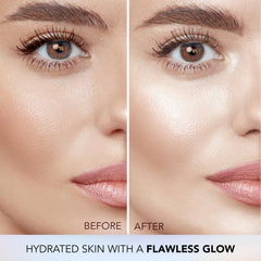 FACES CANADA Celeb Glow Kit | Silver Strobe Cream (30ml) + Medium Natural All Day Hydra Matte Mini Foundation (18ml) | Makeup Kit For Women (Combo Pack of 2)