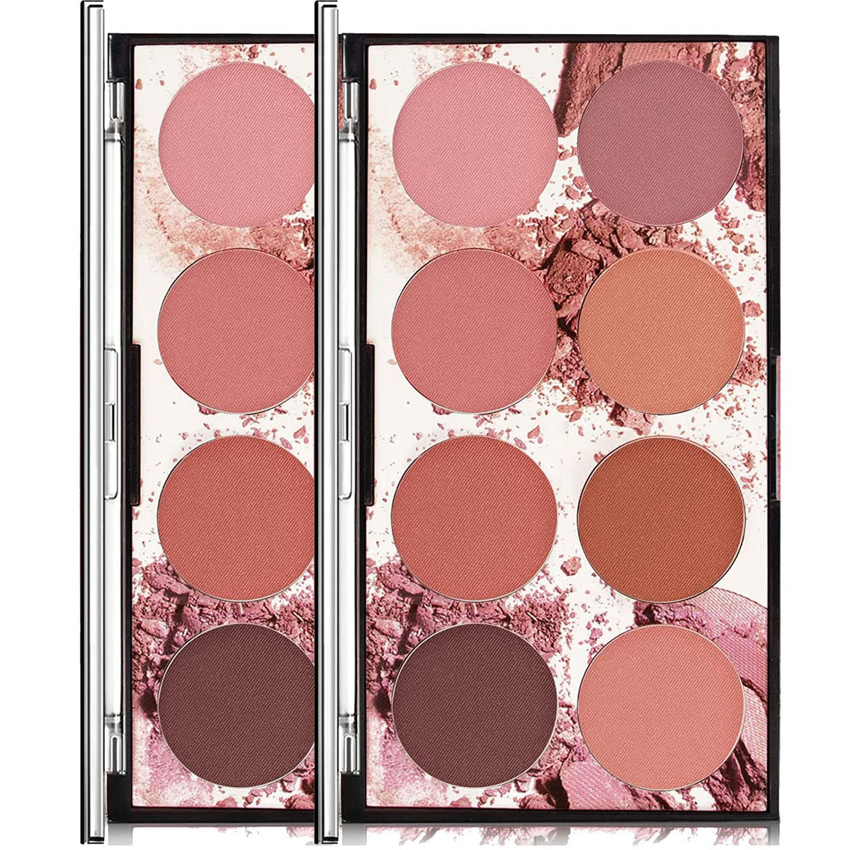 MISS ROSE M 8 Colors Face Blush Palette,Professional Facial Makeup Blusher,Natural and Long Lasting Delicate Contour Palette,Highlight Blush Palette (8 colors)