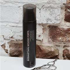 Sebastian Professional Mousse Forte | Strong-Hold Hair Styling Mousse | Volume, Body-Boosting for Curls & Waves with Heat Protection | 7 oz