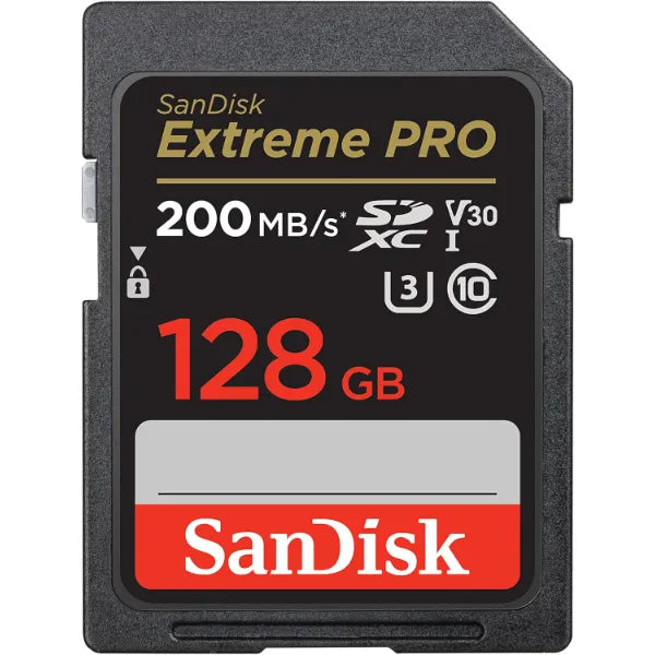 Sandisk Extreme Pro SDXC UHS-I Class 10 Memory Card 200 MB/s Read, 90 MB/s Write - 128GB