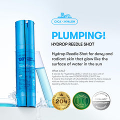 VT COSMETICS Hydrop Reedle Shot 100hL | Hyaluronic Acid Microneedling Serum, Intensive Hydrating & Moisturizing Exosome, Soft & Glass Skin, Korean Skin Booster1.69 Fl Oz.(50ml)