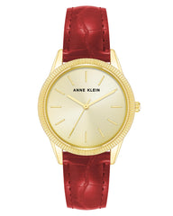 Anne Klein Women's Croco-Grain Vegan Leather Strap Watch