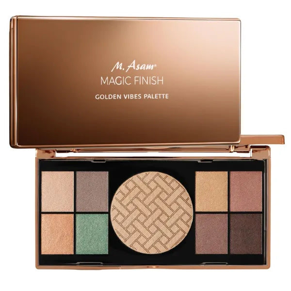 M. Asam MAGIC FINISH Golden Vibes Eyeshadow & Highlighter Palette (8 x 0.03 oz + 1 x 0.21 Oz)