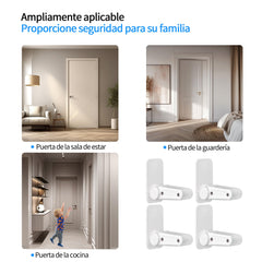 Techoln 4 Pack Improved Door Locks for Kids Safety - Child Proof Door Lever Lock - Durable ABS with 3M Adhesive Child Door Lock, No Drilling Child Safety Locks for Doors
