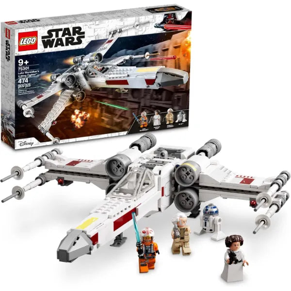 LEGO Star Wars Luke Skywalker's X-Wing Fighter 75301 Building Toy Set - Princess Leia Minifigure, R2-D2 Droid Figure, Jedi Spaceship from The Classic Trilogy Movies, Great Gift for Kids, Boys, Girls