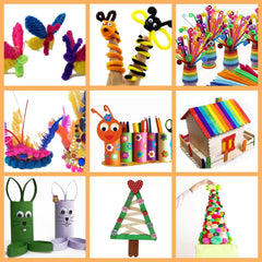 NAWOKEENY 3000+ DIY Craft Kits for Kids, Arts and Crafts Supplies with Storage Box for 3-12 Ages, All in One DIY Crafting Set Includes Wooden Sticks, Round Eyes, Buttons, Colorful Beads etc