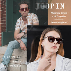 Joopin Polarized Sunglasses for Women UV Protection Classic Square Vintage Shades of Men Driving Fishing Traveling Lightweight Glasses