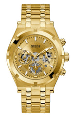 GUESS Men's Sport Multifunction 44mm Watch – Gunmetal & Blue Dial with Gunmetal Stainless Steel Case & Bracelet