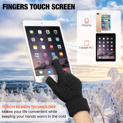 ELECDON Winter Touchscreen Gloves, Women's Winter Touchscreen Gloves with Fleece Lining, Warm Knit Gloves with Elastic Cuffs for Cold Weather
