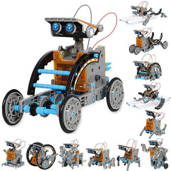 Sillbird STEM 13-in-1 Education Solar Robot Toys -190 Pieces DIY Building Science Experiment Kit for Kids Aged 8-10 and Older,Solar Powered by The Sun