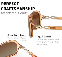FEISEDY Women Polarized Sunglasses 100% UV400 Vintage Square Sun Glasses Outdoor Driving Fashion Shades for Women B2526
